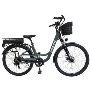 Велосипед з електромотором SPARK E-CITY COMFORT 18" 48V/500W/12,8Ah темно-сірий 218747 фото